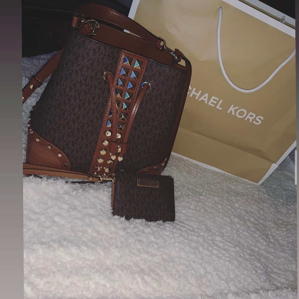 Rare MK studd bucket bag .